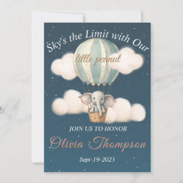 Invitación Noche de Baby Shower Elephant Air Balloon