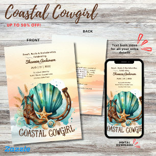 Invitación ⭐ Noche de Bachillerato Rústico de Playa Costera