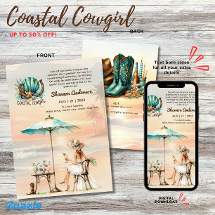 Invitación ⭐ Noche de Bachillerato Rústico de Playa Costera