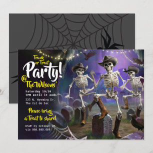 Invitación Noche de baile de Halloween Trunk or Treat, Esquel