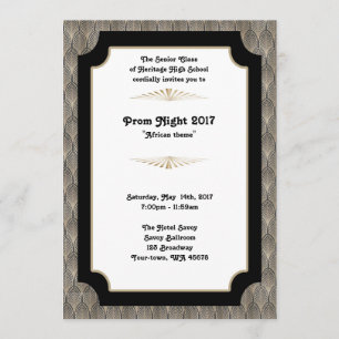 Invitación Noche de baile, tema africano