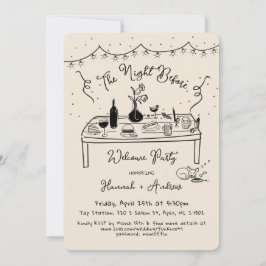 Invitación Noche de Bienvenida Casual Antes Del Restaurante P