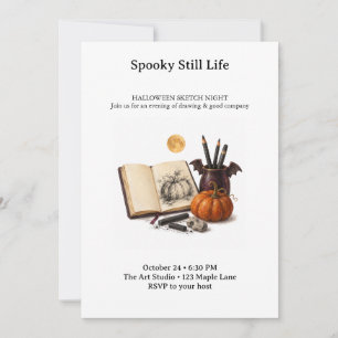 Invitación Noche de bocetos de Halloween de Still Life espelu