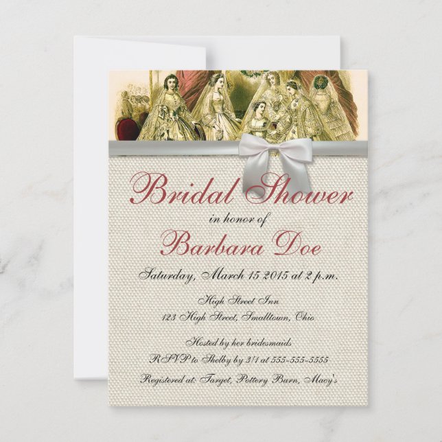 Invitación Noche de Boda de Antigüedades (Anverso)