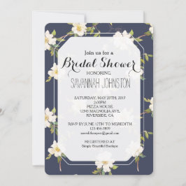 Invitación Noche de boda de flores azules y blancas romántica