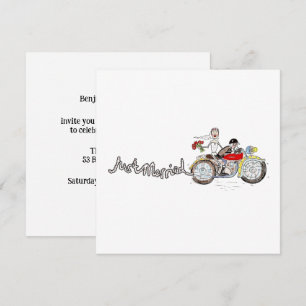 Invitación Noche de boda de novios en moto