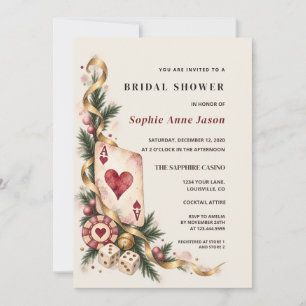 Invitación Noche de bodas de acuarela de casino de Las Vegas
