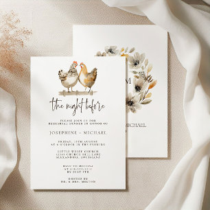 Invitación Noche de bodas de pollo de campo antes de la repet