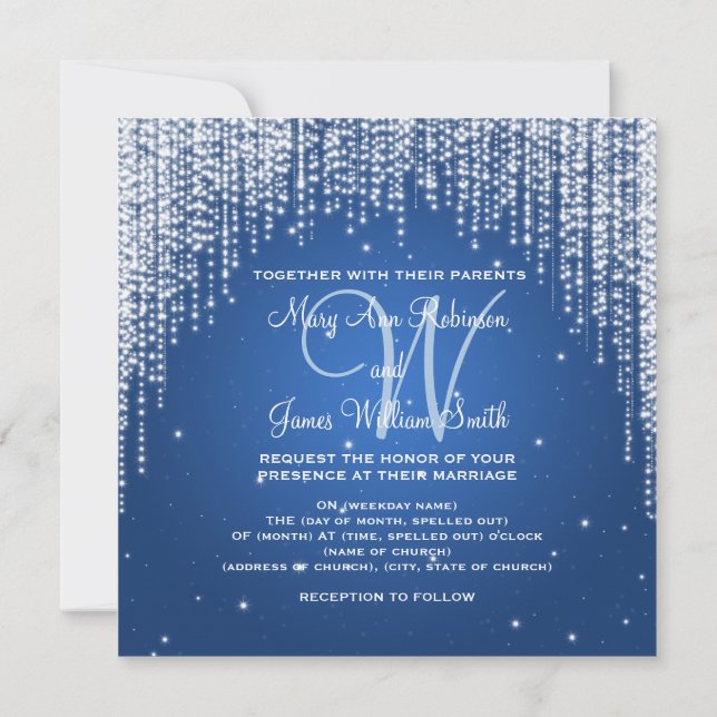 Invitación Noche de bodas elegante azul oscuro (Reverso)