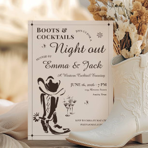 Invitación Noche de botas y cócteles