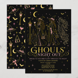 Invitación Noche de brujas de Halloween para chicas