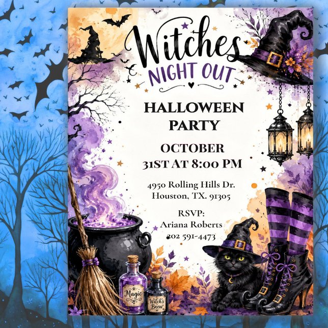 Invitación Noche de brujas fiesta de Halloween (Subido por el creador)