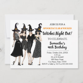 Invitación Noche de brujas fuera de Halloween Cumpleaños
