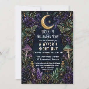 Invitación Noche de brujas fuera de Halloween luna fiesta bot