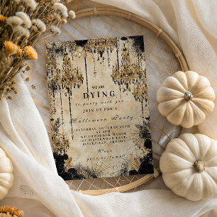 Invitación Noche de Brujas Gótica con Araña Embrujada