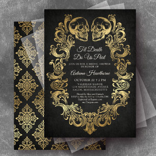 Invitación Noche de Brujas hasta la Muerte Fiesta de Despedid