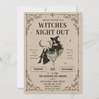 Invitación Noche de Brujas Vintage Fiesta de Halloween