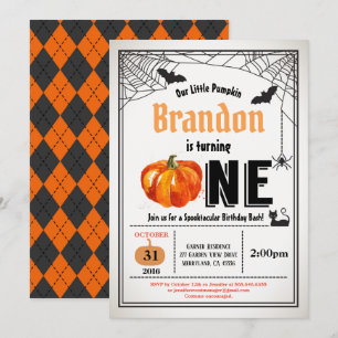 Invitación Noche de calabaza de Halloween primera fiesta de c