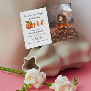 Invitación Noche de calabaza otoñal primera fiesta de cumplea