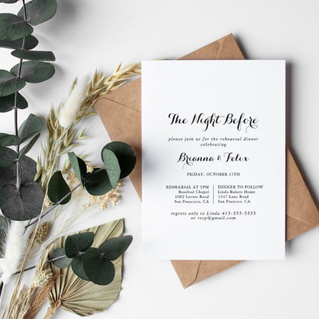 Invitación Noche de caligrafía moderna antes de la cena de en (Subido por el creador)