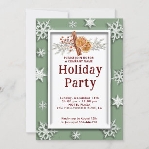 Invitación Noche de canela naranja moderna con copas de nieve