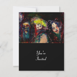 Invitación NOCHE DE CARNAVAL EN Máscara de Mascarada venecian