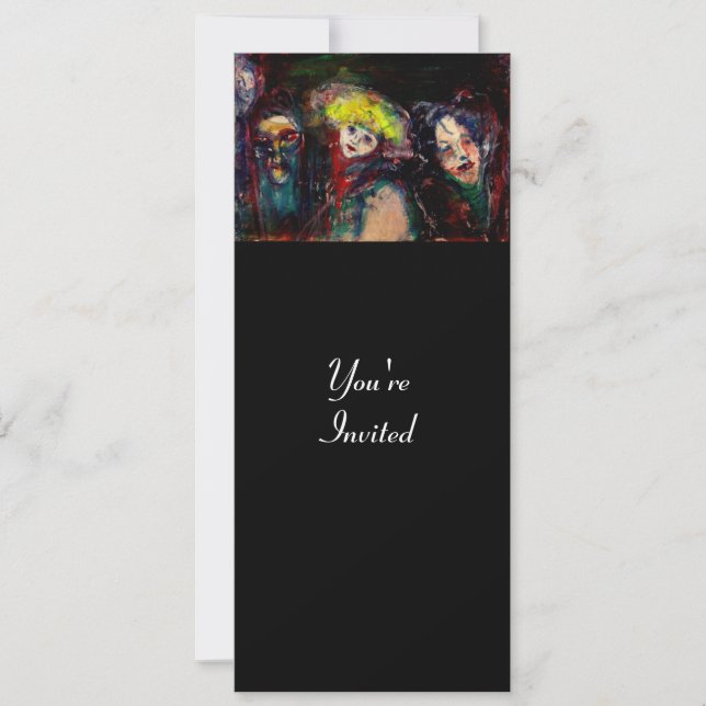 Invitación NOCHE DE CARNAVAL EN Máscara de Mascarada venecian (Anverso)