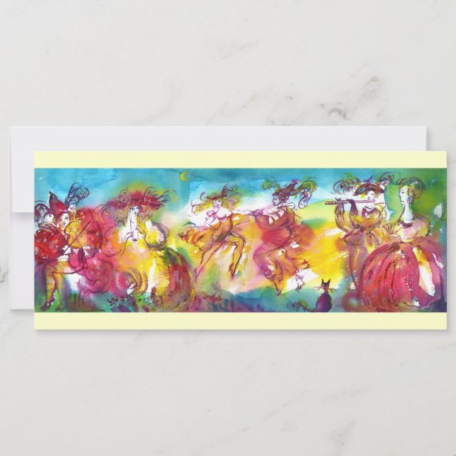 Invitación NOCHE DE CARNIVAL crema (Anverso)