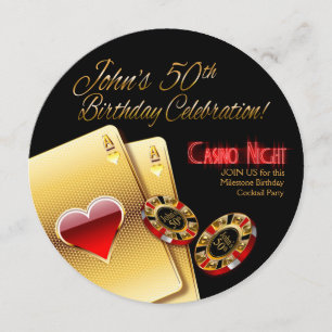 Invitación Noche de Casino Cathy Vegas Cumpleaños 50
