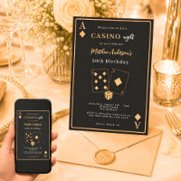 Noche de casino cumpleaños premium black gold
