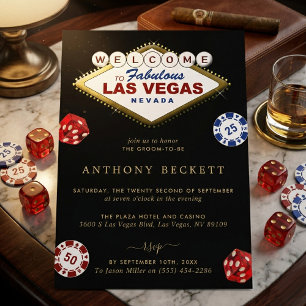 Invitación Noche de Casino de Las Vegas Despedida de Soltero