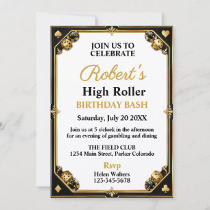 Invitación Noche de Casino Fiesta de Cumpleaños