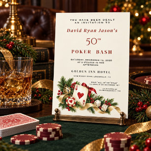 Invitación Noche de Casino Glam de Vacaciones Bash de Poker C