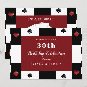 Invitación Noche de Casino Las Vegas Cumpleaños