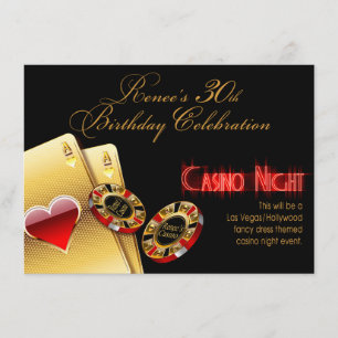 Invitación Noche de Casino Renee Vegas Fiesta de Cumpleaños 3