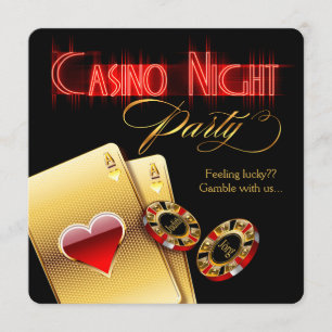 Invitación Noche de Casino Susanne Vegas Fiesta de Cumpleaños