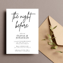 Invitación Noche de Cena de Ensayo de Caligrafía Elegante el 