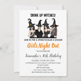 Invitación Noche de chica fuera Fiesta de Halloween de Witnes