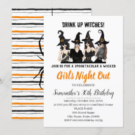 Invitación Noche de chica fuera Fiesta de Halloween de Witnes