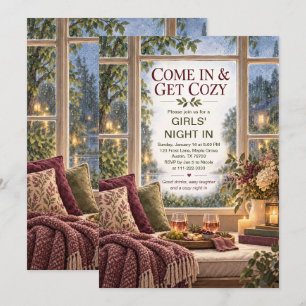 Invitación Noche de chicas acogedoras en casa