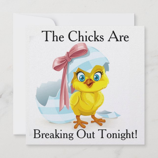 Invitación Noche de chicas con humor / Despedida de soltera   (Anverso)