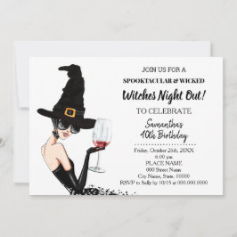 Invitación Noche de chicas de brujas fuera de la fiesta de cu