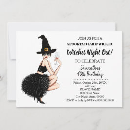 Invitación Noche de chicas de brujas fuera de la fiesta de cu