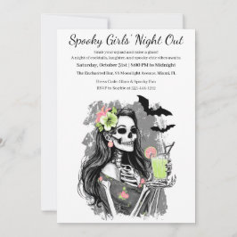 Invitación Noche de Chicas de Halloween | Fiesta de cócteles 
