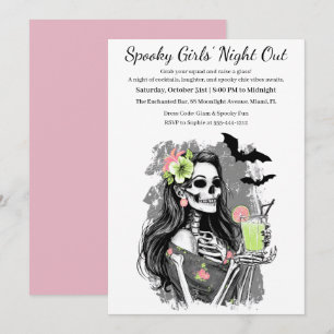 Invitación Noche de Chicas de Halloween   Fiesta de cócteles 