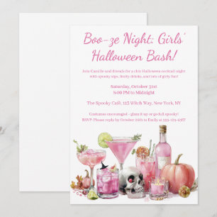 Invitación Noche de Chicas de Halloween   Fiesta de cócteles 
