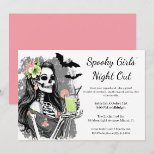 Invitación Noche de chicas de Halloween   Fiesta de cócteles 