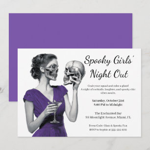 Invitación Noche de Chicas de Halloween Fiesta de cócteles