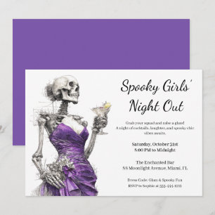 Invitación Noche de Chicas de Halloween Fiesta de cócteles