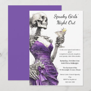 Invitación Noche de Chicas de Halloween   Fiesta de cócteles 